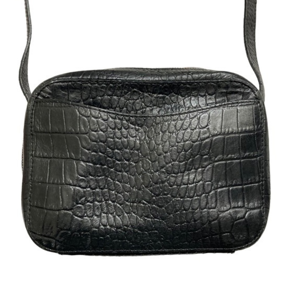 Cuyana made in Italy black embossed leather crossbody bag